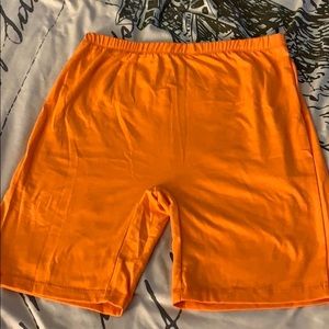 Orange biker shorts